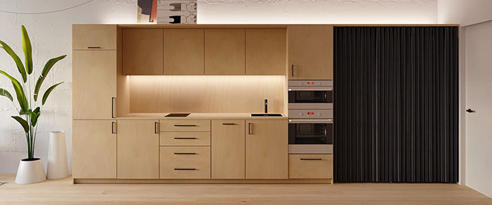 مدل کابینت آشپزخانه کوچک بدون اپن