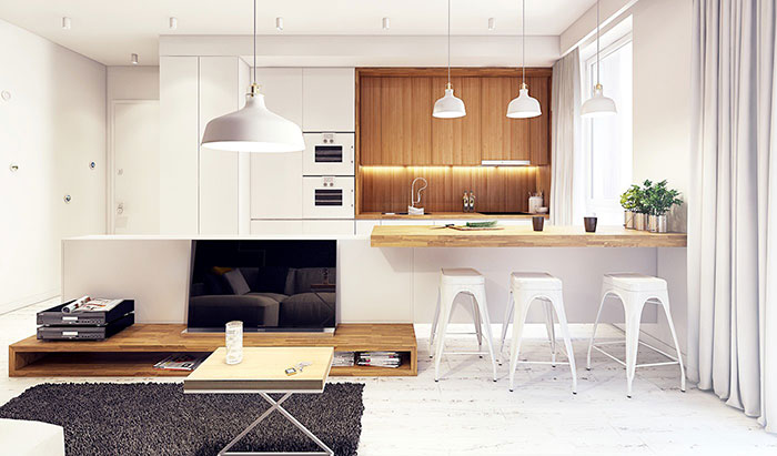 مدل کابینت آشپزخانه کوچک مستطیلی