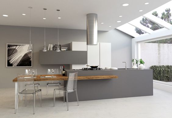 کابینت طوسی سفید