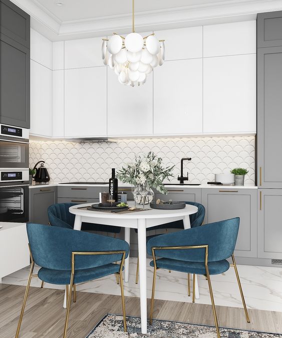 کابینت سفید طوسی ام دی اف