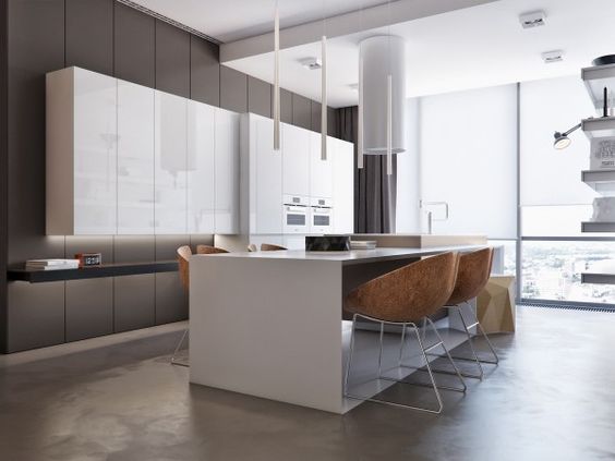 مدل کابینت ام دی اف سفید طوسی