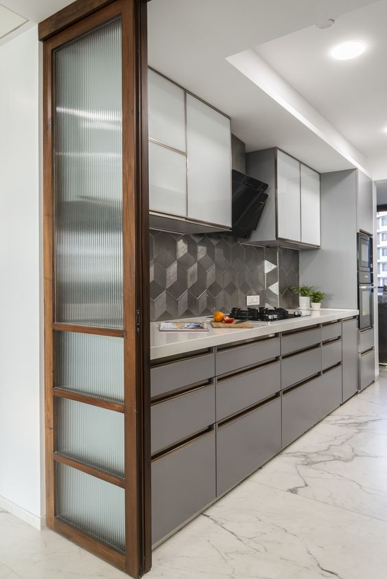 کابینت ام دی اف سفید طوسی