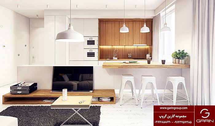 مدل کابینت آشپزخانه کوچک مستطیلی